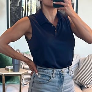 ⚜️Adidas sleeveless navy golf shirt size medium